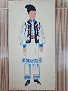 Costum popular romanesc, desen