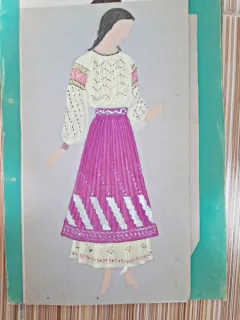 Costum popular romanesc, desen