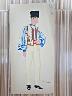 Costum popular zona Vrancea, desen