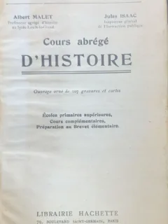 Cours abrege d histoire (Scurt curs de istorie- carte veche in franceza)- Albert Malet, Jules Isaac