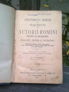 CRESTOMATIE ROMANA DE FRAGMENTE DIN AUTORII ROMANI VECHI SI MODERNI - C.S. STOICESCU SI CURS ELEMENTAR DE ISTORIE UNIVERSALA - IOAN MARESCU (COLIGATE)