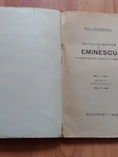 CRITICA STIINTIFICA  SI EMINESCU-MIHAIL DRAGOMIRESCU
