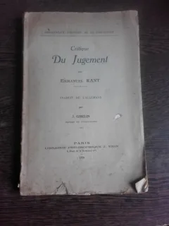 CRITIQUE DU JUGEMENT - EMMANUEL KANT  (CARTE IN LIMBA FRANCEZA)