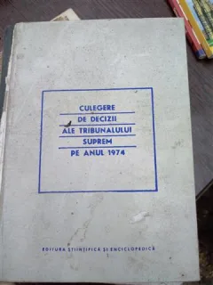 Culegere decizii ale Tribunalului Suprem 1974