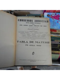 Curierul juridiciar , Tabla de materii , 1928