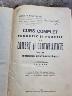 Curs complet teoretic si practic de Comert si contabilitate - Const. G. Demetrescu  Vol.II