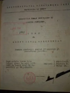Curs de drept civil aprofundat, pt studentii an IV licenta si doctorat juridic, dupa note de curs 1936-1937