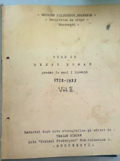 CURS DE DREPT ROMAN - GRIGORE DIMITRESCU  VOL.II