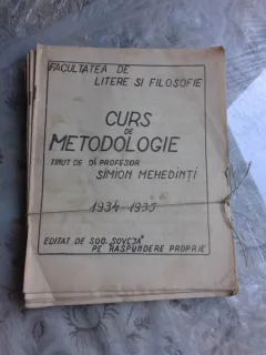 CURS DE METODOLOGIE - SIMION MEHEDINTI