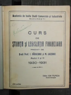 CURS DE STIINTA SI LEGISLATIE FINANCIARA - I. RADUCANU
