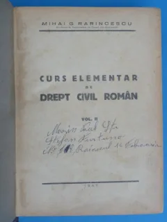 Curs elementar de drept roman - Mihai G. Rarincescu  vol. II