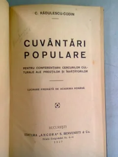 CUVANTARI POPULARE - C. RADULESCU CODIN