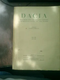 Dacia Recherches et decouvertes archeologiques en Roumanie VII-VIII 1937-1940 - Vasile Parvan