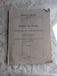 DARE DE SEAMA A CONDILIULUI DE ADMINISTRATIE SI RAPORTUL CENSORILOR CATRE ADUNAREA GENERALA ORDINARA SI EXTRAORDINARA DIN 24 MARTIE 1923