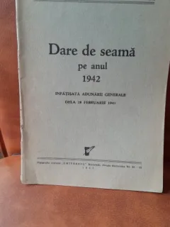 Dare de seama a Sindicatului ziaristilor din Bucuresti, pe anul 1942