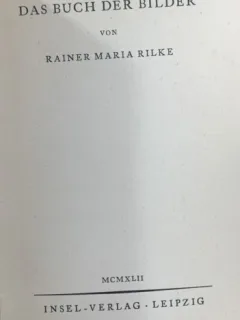 Das buch der bilder - R.M. Rilke