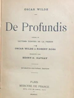 De profundis(Despre profunzime- carte in franceza) - Oscar Wilde