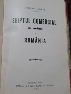 Demetru Baras - Egiptul comercial de astazi si Romania / Raritate