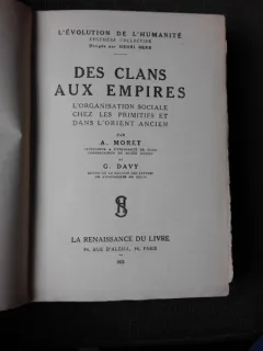 DES CLANS AUX EMPIRES - A. MORET  (CARTE IN LIMBA FRANEZA)
