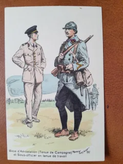 Desen, Base dAerostation et Sous officier en tenue de travail, 1935