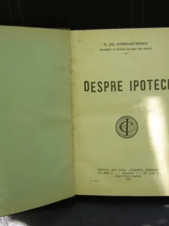 DESPRE IPOTECI - N. JAC CONSTANTINESCU