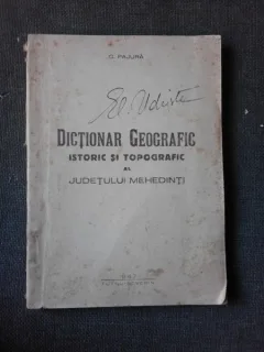 Dictionar geografic, istoric si topografic al judetului Mehedinti - C. Pajura