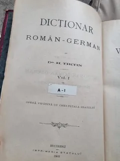 Dictionar Roman German - H. Tiktin  vol.I