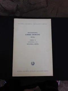 DICTIONARUL LIMBII ROMANE, TOMUL VI, FASCICULA A 8-A