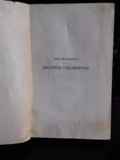 DISCURSURI PARLAMENTARE - TITU MAIORESCU   VOL. IV (1888 - 1895)