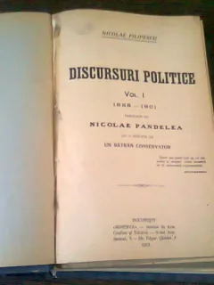 DISCURSURI POLITICE - NICOLAE FILIPESCU  VOL.I 1888-1901