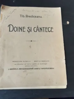 DOINE SI CANTECE - TIB, BREDICEANU, PARTITURA SIN TEXT  (CU SEMNATURA BARITONULUI SERBAN TASSIAN)