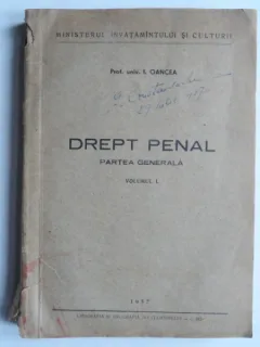 Drept penal - I. Oancea  vol.I