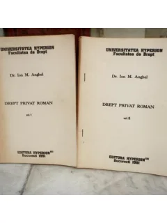 Drept privat roman (doua volume) , Dr. Ion M. Anghel , 1991