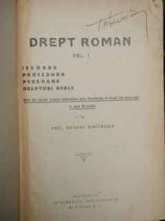 DREPT ROMAN - GRIGORE DIMITRESCU VOL.I
