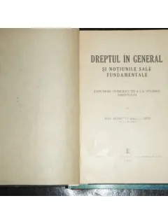DREPTUL IN GENERAL SI NOTIUNILE SALE FUNDAMENTALE