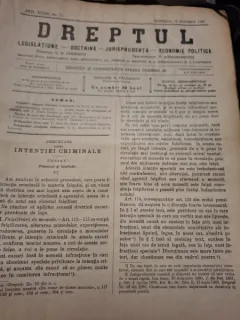 Dreptul, Revista de legislatiune, doctrina, jurisprudenta, economie politica,Anul XXXIV Nr.73 Noiembrie 1905 - C.G.Dissescu, V.Athanasovici, Paul Negulescu, Al.Cerban, George G.Danielopolu