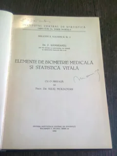 ELEMENTE DE BIOMETRIE MEDICALA SI STATISTICA VITALA - DR.P.RAMNEANTU