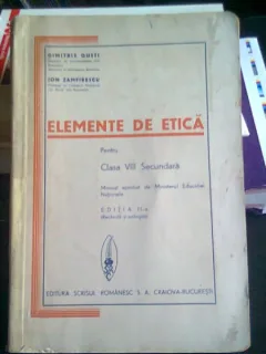 ELEMENTE DE ETICA PENTRU CLS VIII SECUNDARA - D.GUSTI