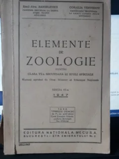 Elemente de Zoologie pentru Clasa VI-a Secundara si Scoli Speciale - Emil-Alex Sanielevici , Coralia Vernescu