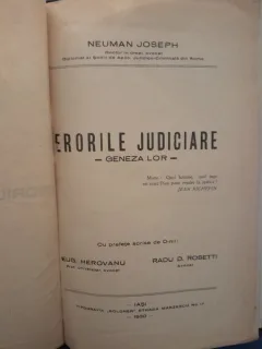 Erorile judiciare, geneza lor - Neumen Joseph