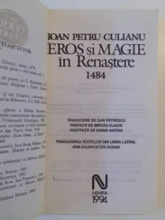 EROS SI MAGIE IN RENASTERE 1484 - IOAN PETRU CULIANU