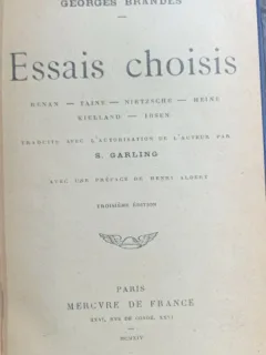 Essais choisis (Eseuri alese- carte in franceza)- Georges Brandes