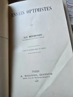 Essais Optimistes - Elie Metchnikoff