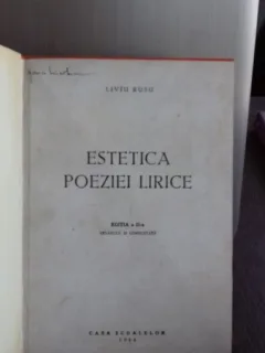 ESTETICA POEZIEI LIRICE - LIVIU RUSU