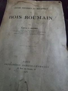 Etude Physique et mecanique du bois roumain Demetre S. Drămba Nancy,