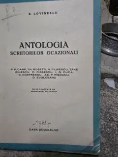 Eugen Lovinescu Antologia scriitorilor ocazionali (1943)