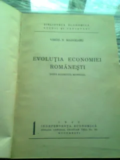 EVOLUTIA ECONOMIEI ROMANESTI , DUPA RAZBOIUL MONDIAL DE VIRGIL N. MADGEARU