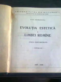 EVOLUTIA ESTETICA A LIMBII ROMANE - OVID DENSUSIANU