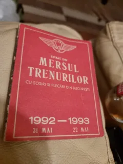 Extras din Mersul Trenurilor cu sosiri si plecari din Bucuresti 1992-1993