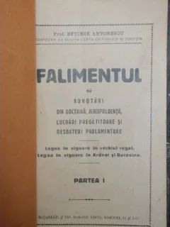 FALIMENTUL PARTEA I - EFTIMIE ANTONESCU